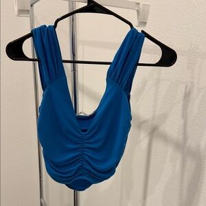 Zara Vibrant Blue Gathered Top